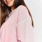 Angel Wings Contrast Detail Dropped Shoulder Knit Top