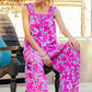 Kori America Printed Sleeveless Wide Leg Jumpsuit