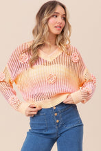 Load image into Gallery viewer, BiBi Ombre Crochet Flower Knit Top
