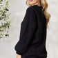 BiBi Half Zip Brushed Terry Long Sleeve Top