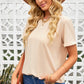 Round Neck Cuffed Short Sleeve Tee