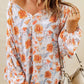 Floral Tie Neck Balloon Sleeve Blouse