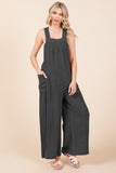 Culture Code Pocketed Sleeveless Wide Leg Overalls