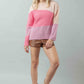 VERY J Color Block Long Sleeve Sweater