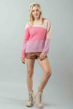 Load image into Gallery viewer, VERY J Color Block Long Sleeve Sweater
