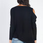 UNIQ Cold Shoulder Long Sleeve Knit Top