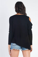 Load image into Gallery viewer, UNIQ Cold Shoulder Long Sleeve Knit Top
