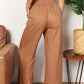 Double Take Drawstring Smocked Waist Wide Leg Pants