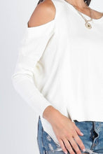 Load image into Gallery viewer, UNIQ Cold Shoulder Long Sleeve Knit Top
