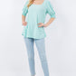 Celeste Full Size Swiss Dot Puff Sleeve Top