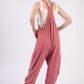 VERY J  Plunge Sleeveless Jumpsuit with Pockets