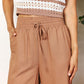 Double Take Drawstring Smocked Waist Wide Leg Pants