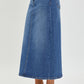 RISEN High Rise Back Slit Denim Skirt