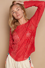 Load image into Gallery viewer, POL Exposed Seam Long Sleeve Lace Knit Top
