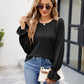 Round Neck Flounce Sleeve Blouse