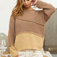 BiBi Texture Detail Contrast Drop Shoulder Sweater