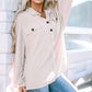 Collared Neck Half Button Long Sleeve Blouse