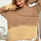 BiBi Texture Detail Contrast Drop Shoulder Sweater