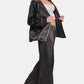 Zenana Satin Long Sleeve Shirt and Pants Pajama Set