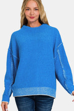 Load image into Gallery viewer, Zenana Exposed Seam Mock Neck Long Sleeve Sweater
