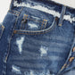 Kancan Distressed Button Fly Denim Shorts