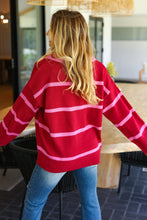 Load image into Gallery viewer, Haptics Collared Neck Striped Contrast Sweater
