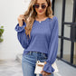 Round Neck Flounce Sleeve Blouse