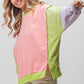 BiBi Washed Color Block Sweatshirt