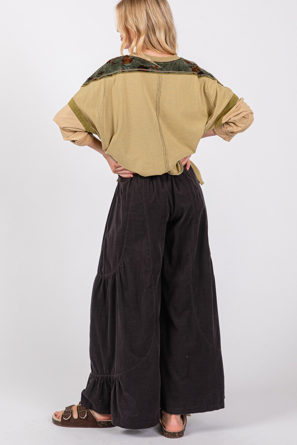 SAGE + FIG High Rise Corduroy Wide Leg Pants