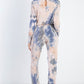 Cherish Apparel Tie-Dye Round Neck Long Sleeve Jumpsuit