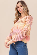 Load image into Gallery viewer, BiBi Ombre Crochet Flower Knit Top
