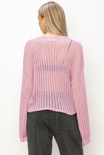 Load image into Gallery viewer, HYFVE Openwork Ribbed Long Sleeve Knit Top
