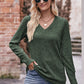 Mandy V-Neck Long Sleeve Ribbed Top