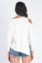 Load image into Gallery viewer, UNIQ Cold Shoulder Long Sleeve Knit Top
