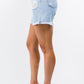 American Bazi High Waist Distressed Raw Hem Denim Shorts