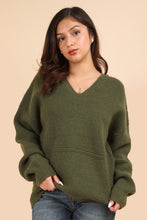 Load image into Gallery viewer, VERY J Seam Detail Drop Shoulder Hooded Sweater
