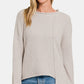 Zenana Asymmetric Hem Drop Shoulder Sweater