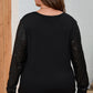 Plus Size Sequin Round Neck Long Sleeve Top