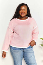 Load image into Gallery viewer, Angel Wings Contrast Detail Dropped Shoulder Knit Top
