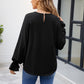 Round Neck Flounce Sleeve Blouse