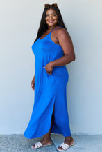 Load image into Gallery viewer, Ninexis Good Energy Full Size Cami Side Slit Maxi Dress in Royal Blue
