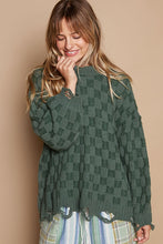 Load image into Gallery viewer, POL Checkered Distressed Edge Sweater
