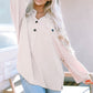 Collared Neck Half Button Long Sleeve Blouse