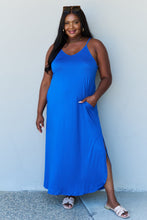 Load image into Gallery viewer, Ninexis Good Energy Full Size Cami Side Slit Maxi Dress in Royal Blue
