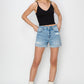 RISEN Distressed Mid-Rise Waist Denim Shorts