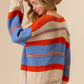 BiBi Multi Color Stripe Scoop Neck Sweater