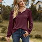 Round Neck Puff Sleeve Blouse