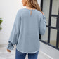 Round Neck Flounce Sleeve Blouse