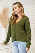 Load image into Gallery viewer, Heimish Full Size Long Sleeve V Neck Button Down Cardigan
