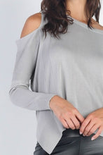 Load image into Gallery viewer, UNIQ Cold Shoulder Long Sleeve Knit Top
